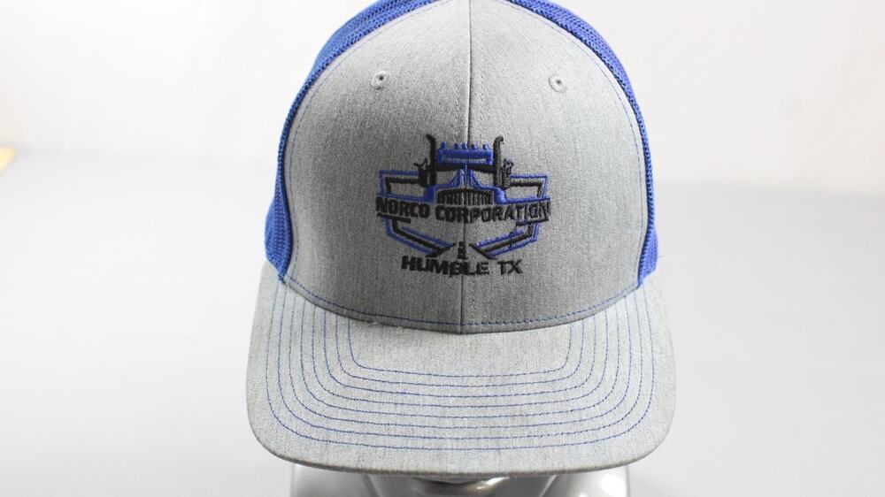 Richardson 112 Snapback Trucker Hat Mens Gray Blue Norco Corporation Humble TX